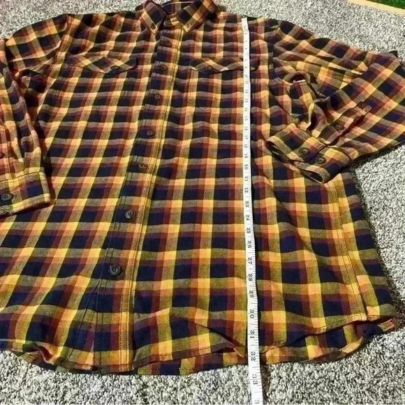 Duluth Trading Co Free Swingin Flannel Standard Fit Shirt Mens Large Tall - Picture 5 of 11